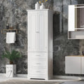Tall Storage Cabinet with Three Drawers - N/A