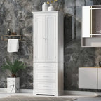 Tall Storage Cabinet with Three Drawers - N/A
