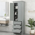 Tall Storage Cabinet with Three Drawers - N/A