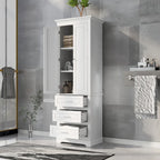 Tall Storage Cabinet with Three Drawers - N/A