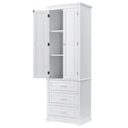 Tall Storage Cabinet with Three Drawers - N/A