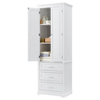 Tall Storage Cabinet with Three Drawers - N/A