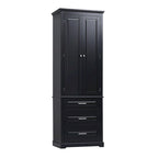 Tall Storage Cabinet with Three Drawers - N/A