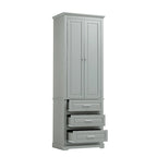 Tall Storage Cabinet with Three Drawers - N/A