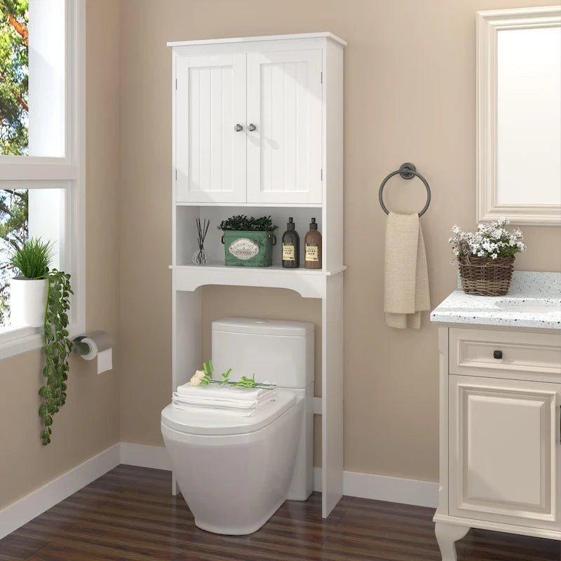 Over The Toilet Storage Cabinet, Bathroom Shelf Over Toilet, Bathroom Storage Cabinet Organizer,Wood Bathroom Space Saver