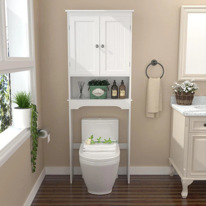 Over The Toilet Storage Cabinet, Bathroom Shelf Over Toilet, Bathroom Storage Cabinet Organizer,Wood Bathroom Space Saver