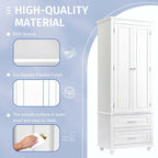 Bathroom Tall Storage Cabinet with Two Drawers