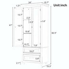 Bathroom Tall Storage Cabinet with Two Drawers