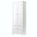 Bathroom Tall Storage Cabinet with Two Drawers