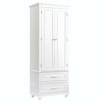 Bathroom Tall Storage Cabinet with Two Drawers