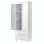 Bathroom Tall Storage Cabinet with Two Drawers