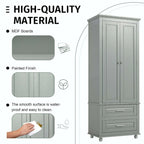 Bathroom Tall Storage Cabinet with Two Drawers