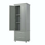 Bathroom Tall Storage Cabinet with Two Drawers