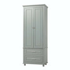 Bathroom Tall Storage Cabinet with Two Drawers