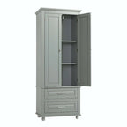Bathroom Tall Storage Cabinet with Two Drawers