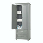 Bathroom Tall Storage Cabinet with Two Drawers