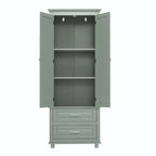 Bathroom Tall Storage Cabinet with Two Drawers