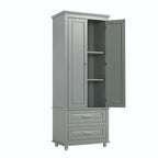 Bathroom Tall Storage Cabinet with Two Drawers