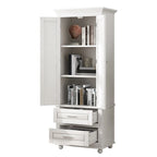 Tall Bathroom Storage Cabinet with Two Drawers and Two Doors