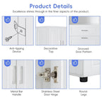 Tall Bathroom Cabinet with Tilt-Out Laundry Hamper and Storage Cabinet