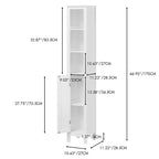 67 Tall Bathroom Storage Cabinet with Adjustable Shelves 1 Doors Freestanding Cabinet with Anti-Tip Open compartments in White