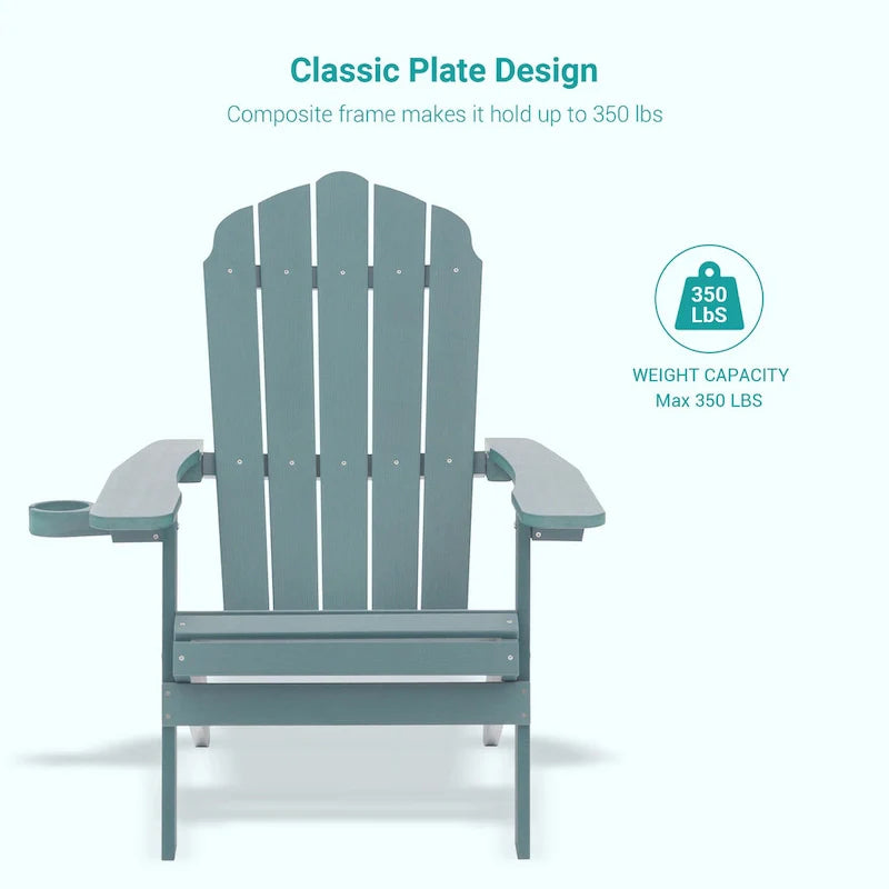 Bonosuki Set of 2 Folding Adirondack Chair Patio Fire Pit Chair