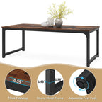 78.74 Inches Modern Dining Table for 8-10, Rectangular Kitchen Table - 78.7W x 39.4D