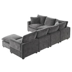 Nestfair Modern U Shape Modular Sofa 7 Seat Chenille Sectional Couch Set with 2 Pillows Included