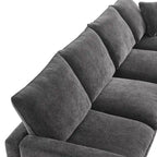 Nestfair Modern U Shape Modular Sofa 7 Seat Chenille Sectional Couch Set with 2 Pillows Included