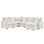 Nestfair Modern U Shape Modular Sofa 7 Seat Chenille Sectional Couch Set with 2 Pillows Included