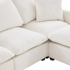 Nestfair Modern U Shape Modular Sofa 7 Seat Chenille Sectional Couch Set with 2 Pillows Included