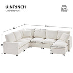 Nestfair Modern U Shape Modular Sofa 7 Seat Chenille Sectional Couch Set with 2 Pillows Included