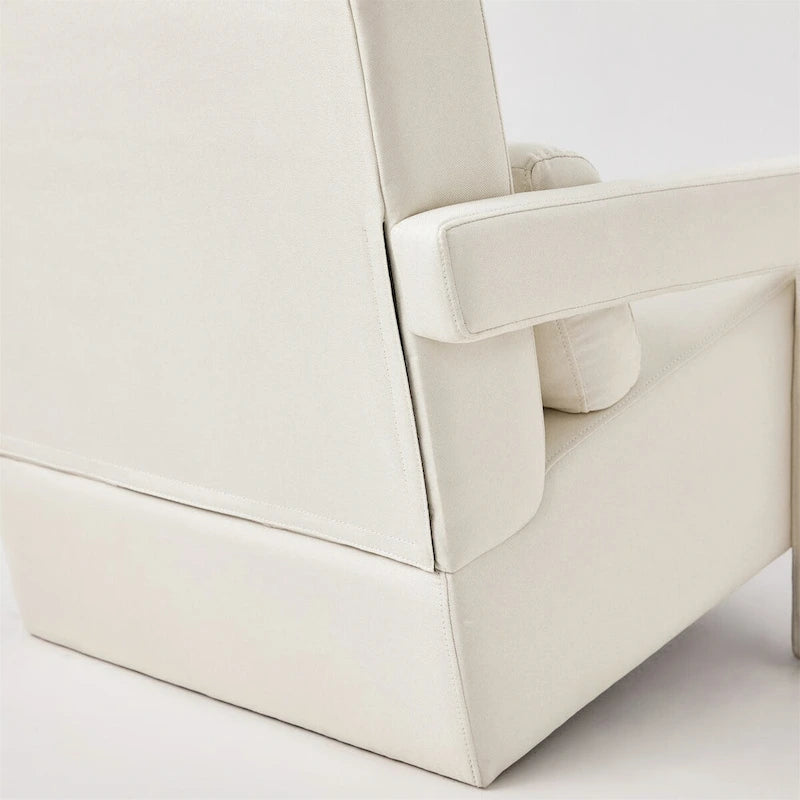 Modern Upholstered accent chair, Comfortable Linen Fabric with a pillow for Living room,bedroo,mLinen