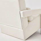 Modern Upholstered accent chair, Comfortable Linen Fabric with a pillow for Living room,bedroo,mLinen