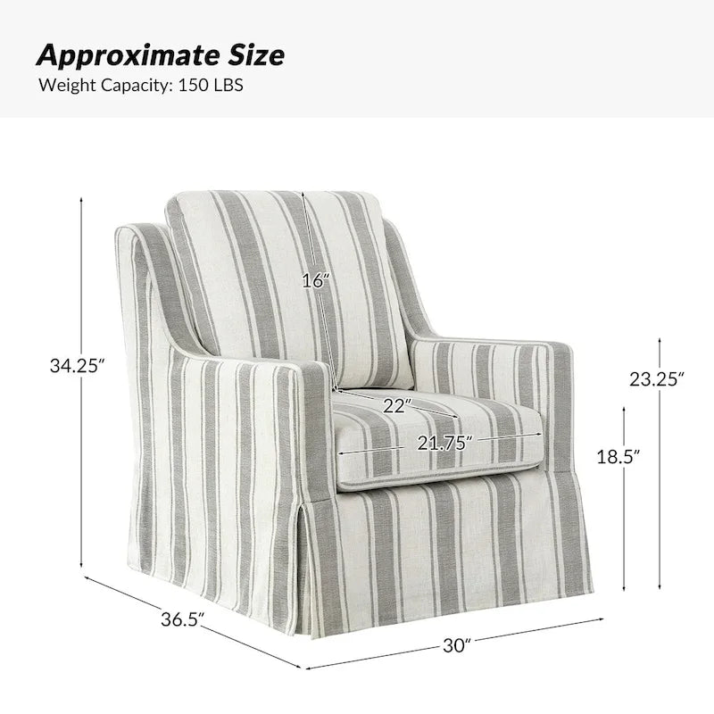 Stan Farmhouse Slipcover Rocking Swivel Chair by HULALA HOME