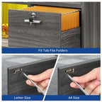 Moasis 3 Drawers Mobile LED Light Filing Cabinet with Charging Station Fit for A4/Letter Size