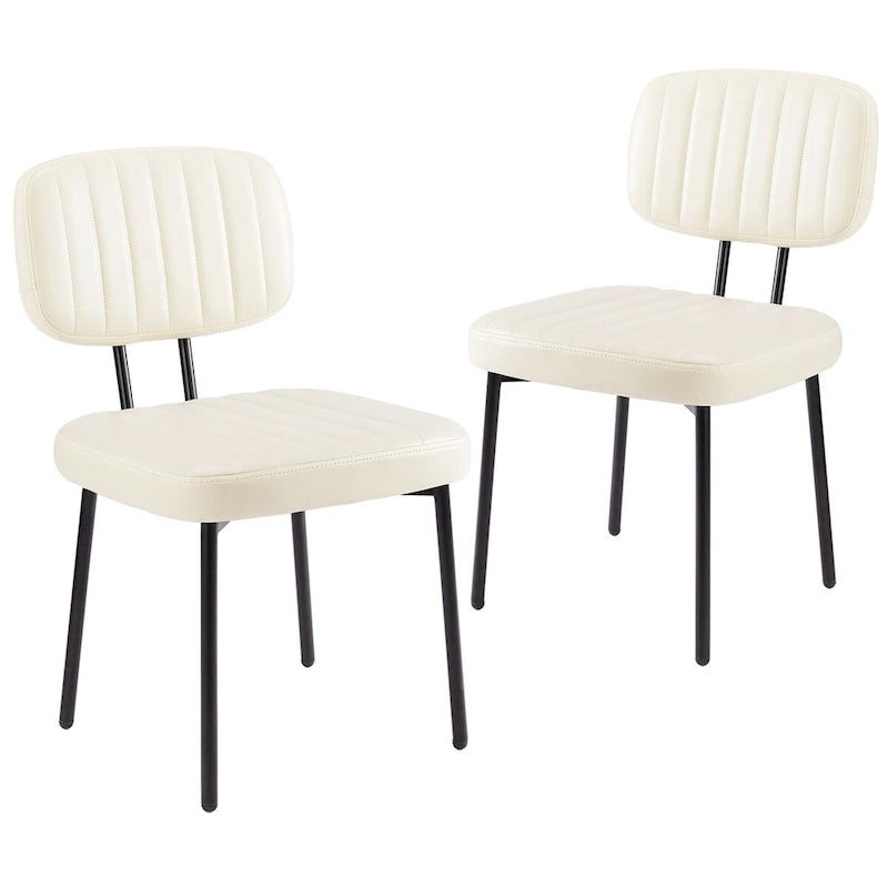Upholstered Mid Century Modern Kitchen Dining Room Chairs Set of 2