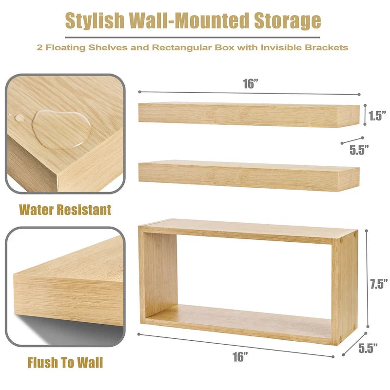 Sorbus Floating Shelves for Wall Set of 3 - 16 L X 5.5 W X 7.75H