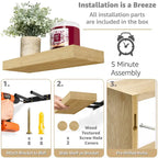 Sorbus Floating Shelves for Wall Set of 3 - 16 L X 5.5 W X 7.75H