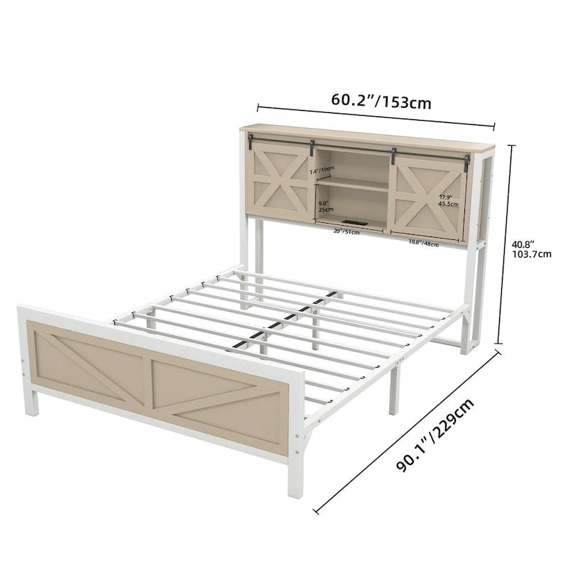 Moasis Farmhouse Oak Queen/King Size Bed Frame