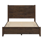 LUE BONA Pine Platform Bed with Distressed Headboard, Solid Wood Queen Bed Frame/King Bed Frame/Full Bed Frame