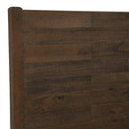LUE BONA Pine Platform Bed with Distressed Headboard, Solid Wood Queen Bed Frame/King Bed Frame/Full Bed Frame