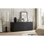 Sideboard Storage Cabinet TV Stand with wave pattern Buffet Cabinet Wooden Vertical Striped Cabinet