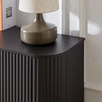 Sideboard Storage Cabinet TV Stand with wave pattern Buffet Cabinet Wooden Vertical Striped Cabinet