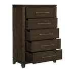 Modern Contemporary Dark Brown 3pc Bedroom Set Bed Nightstand Chest