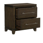 Modern Contemporary Dark Brown 3pc Bedroom Set Bed Nightstand Chest