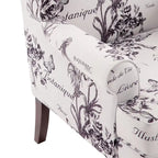 Accent Armchair with Turned Legs Set of 2 Blue/ Beige / Grey