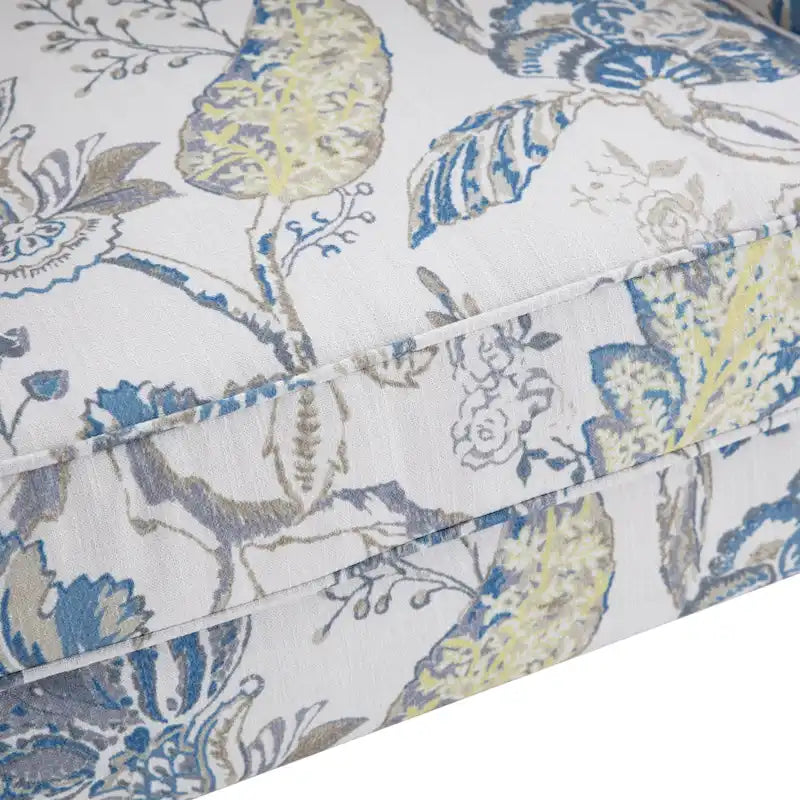 Accent Armchair with Turned Legs Set of 2 Blue/ Beige / Grey