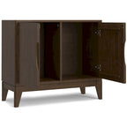 WYNDENHALL Pearson SOLID HARDWOOD 38  Wide Rectangle Modern 2 Door Sideboard Buffet/Storage Cabinet in Walnut Brown