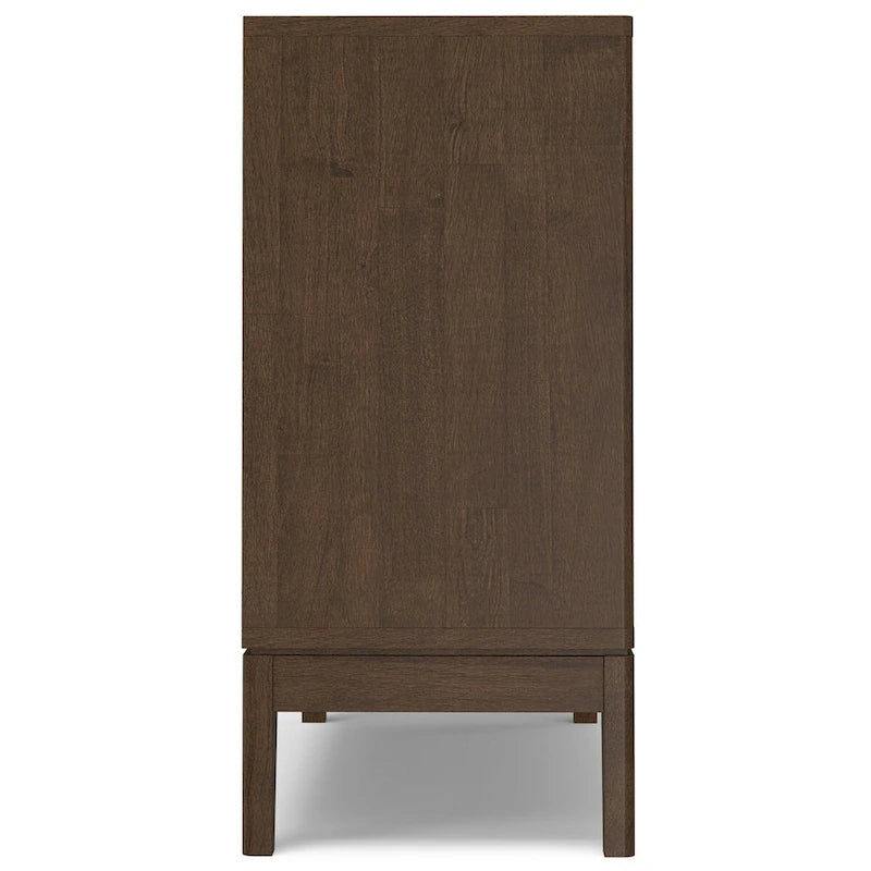 WYNDENHALL Pearson SOLID HARDWOOD 38  Wide Rectangle Modern 2 Door Sideboard Buffet/Storage Cabinet in Walnut Brown